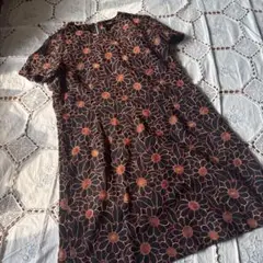 昭和レトロ　サイケデリック　70’s 総刺繍　花柄　ワンピースのサムネイル