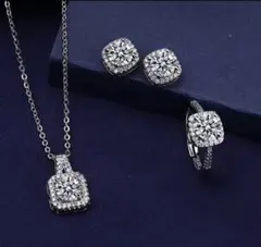 シルバー ダイヤモンド風 アクセサリーセット