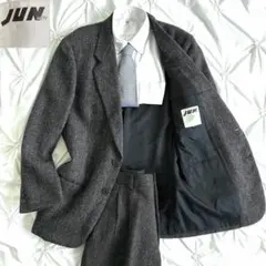 未使用級✨80s junmen スーツ ツイード ヘリンボーン生地 バロンモデル