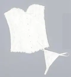 レースレディース Lace Ladiesビスチェ編み紐コルセット 共布ショーツ