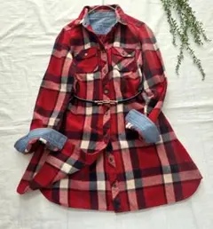 バーバリーブルーレーベル チェック シャツワンピース 三陽商会