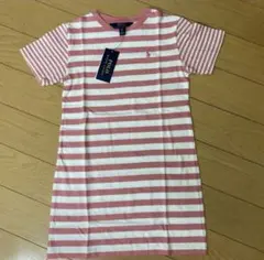 Polo Ralph Lauren 半袖ワンピース ピンクストライプ