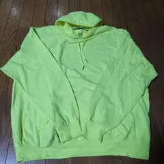 00s FRUIT OF THE LOOM 蛍光イエロー パーカー 2XL古着のサムネイル