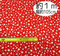 ドット柄生地 赤