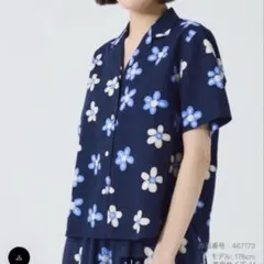 【marimekko×UNIQLO 】リネンブレンドオープンカラーシャツ M