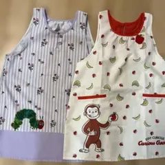 学研エプロ3枚お得セット はらぺこあおむし　おさるのジョージ　ジャッキー　保育士 お得☆学研エプロン2枚セット はらぺこあおむし おさるのジョージ