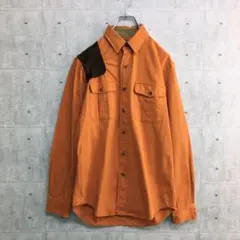 Z0021 90s ラルフローレン 長袖 シャツ オレンジ M ワンポイント