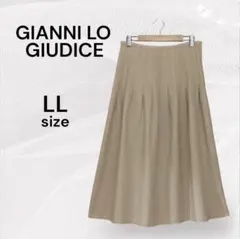 GIANNI LO GIUDICE フレアスカート LLサイズ ベージュ 麻混