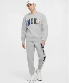 【Mサイズ】NIKE上下セットアップ　ロゴボア　グレー　ナイキ　新品未使用