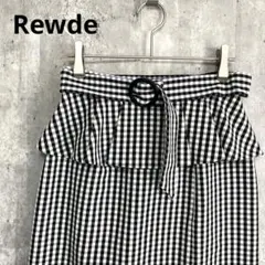 Rewde ギンガムチェック　ウエストフリル　ペプラム　タイトスカート　可愛い