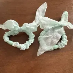 ⑥リボン付きヘアバンド2個セット