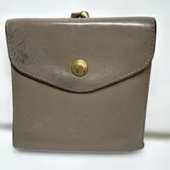 IL BISONTE イルビゾンテ がま口 二つ折り財布 グレージュ レザーのサムネイル