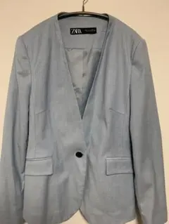 ZARA 水色 テーラードジャケット EUR 38