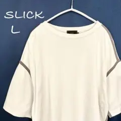 SLICK シルキーポンチパイピングTシャツ ライトベージュ オーバーサイズ Lのサムネイル