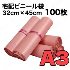 A4サイズ 宅配ビニール袋 ピンク 100枚セット 新品未使用 25㎝×40