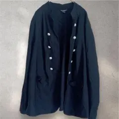 ノーカラージャケット 黒 パールボタン 1X 大きいサイズ Roz & Ali