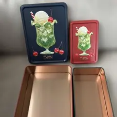 メリーチョコレート 空き缶 2個セット レトロ クリームソーダ