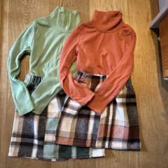 キッズ タートルネックとスカートセット
