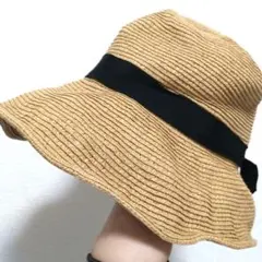美品 サニークラウズ ストローハット UV麦わら帽子 日焼け対策