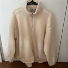 adidas フリースジャケット クリーム色