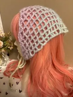 バブーシュカ かぎ編み　ヘッドドレス　ハンドメイド