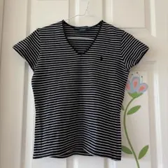 RALPH LAUREN SPORT Vネック ボーダー Tシャツ Sサイズのサムネイル