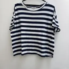 ZARA TRF ボーダー 半袖カットソー Mのサムネイル