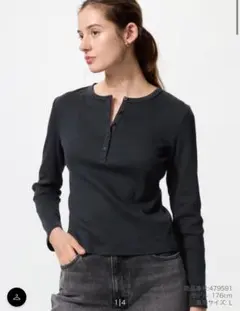 リブヘンリーネックT/長袖