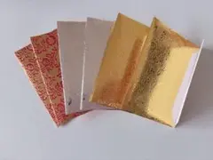 【ハンドメイド】エンボス加工入り キラキラ和風花柄 ミニ封筒6枚