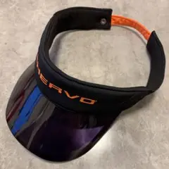 CHERVO バイザー 黒とオレンジ プラスチックのツバ　シェルボ　ゴルフ