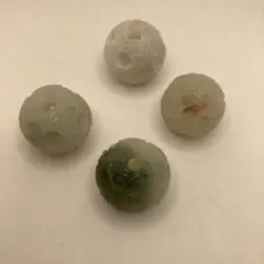 天然石‼　カービング翡翠　まとめて4個セット　現品限りお買い得‼　未使用品