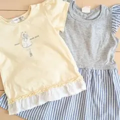 100サイズ　ワンピース、Tシャツセットpicnic moononnonのサムネイル