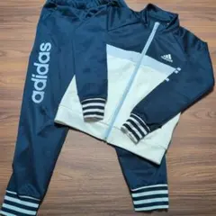 adidas ジャージ ネイビー/ホワイト(130)