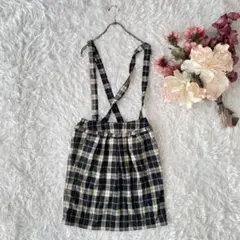 MAJESTIC LEGON チェック柄　サロペットスカート（F）