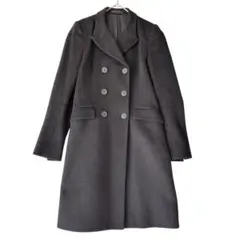 セオリー ウールコート ダブル ロングコート ブラック S