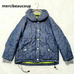メルシーボークー ボリューム襟 デニム調中綿ジャケット L 春