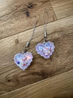 ハート型ラメ入りキーホルダーコメント必須