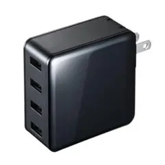 サンワサプライ USB充電器 4ポート 合計6A ACA-IP54BK