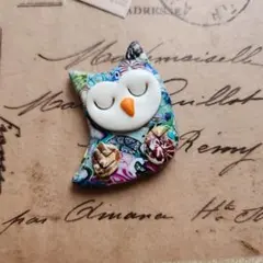 フクロウ ブローチ