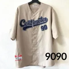 【美品】9090 ×centimeter　抽選販売コラボ　ベースボールシャツ　Ｌ