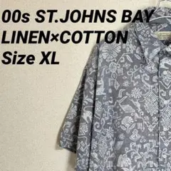 ST.JOHNS BAY 00s アロハシャツ 半袖シャツ リネン×コットンのサムネイル