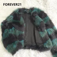 美品　FOREVER21 ボリューム フェイク ファー ジャケット　L