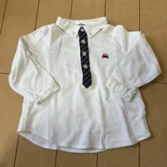 ホワイトポロシャツ ネクタイ付き 車刺繍