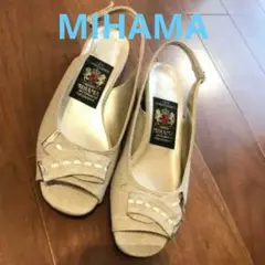 【送料無料】ミハマ パンプス 22.5 ★極美品★ 22 1/2 黒 本革 天然皮革 リボン tqe MIHAMA 箱付き4 ★未使用に近い★極美品★即決★ mihama パンプス（靴サイズ（cm）22.5）（レディース靴｜靴