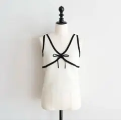 searoomlynn miniスカラップバイカラーKnitトップス