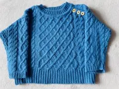 【みーはるの大感謝セール！】【美品】ロペピクニック ブルーケーブル編みセーター