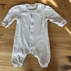 バースデイ　tete a tete 花柄ロンパース ライトグレー　80