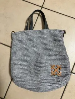 グレーの編み込み2wayバッグのサムネイル