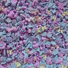 【50個】パープルブルー系素材mix ネイルパーツ　デコパーツ まとめ売り　量産