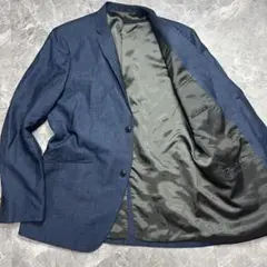 2XL セオリー　テーラードジャケット　リネン　コットン　ブルー　44